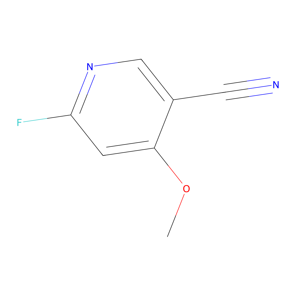 6-Fluoro-4-methoxynicotinonitrile molecular structure, CAS 1804910-72-2