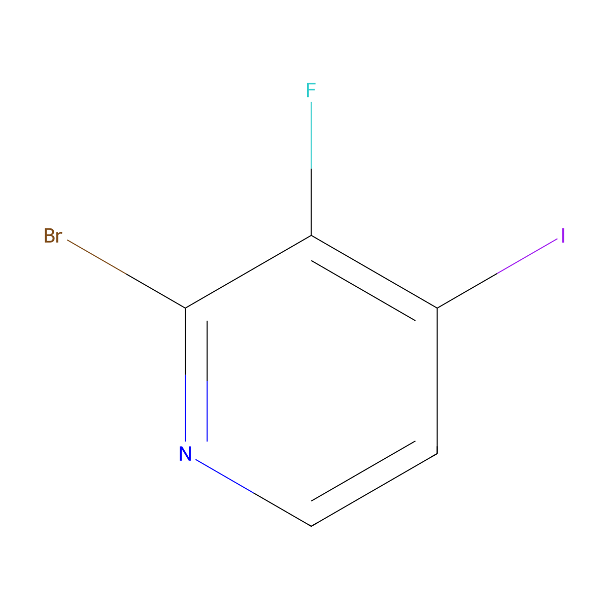 2-Bromo-3-fluoro-4-iodopyridine molecular structure, CAS 1804910-90-4
