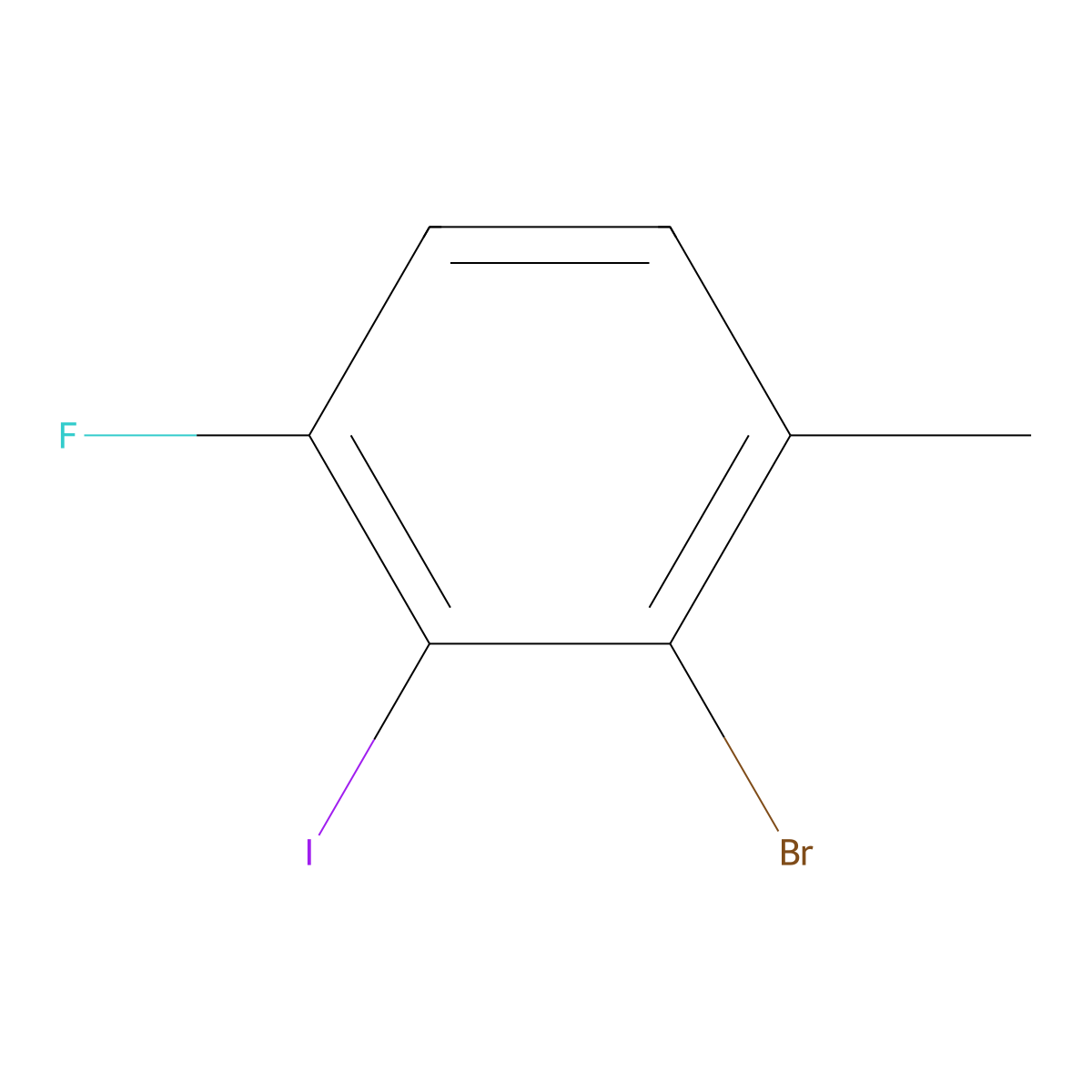 2-Bromo-4-fluoro-3-iodo-1-methylbenzene molecular structure, CAS 1804910-95-9