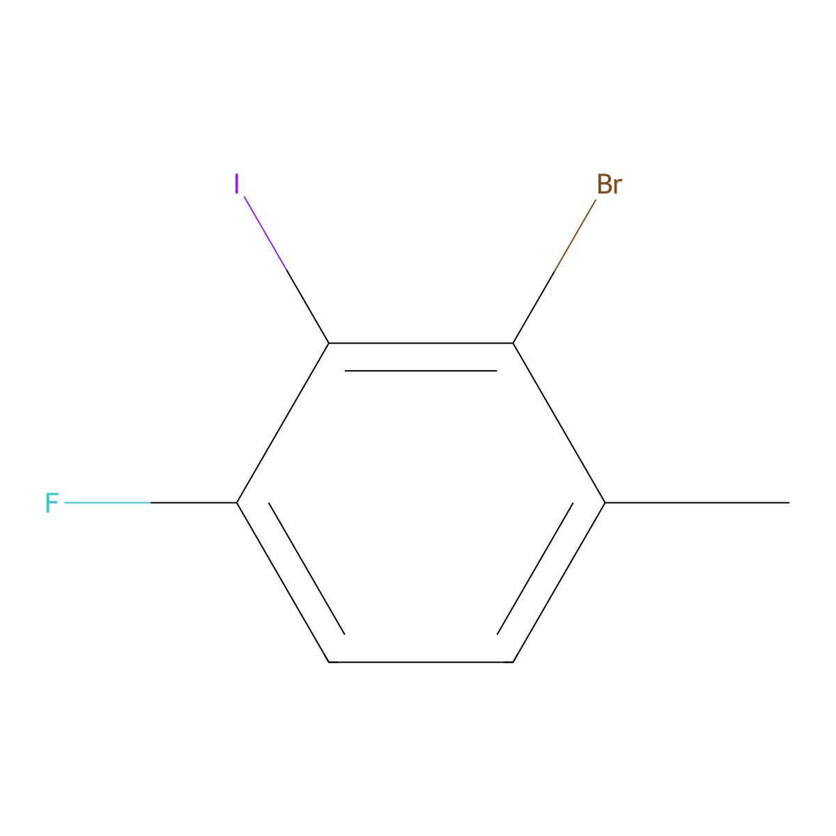 2-Bromo-4-fluoro-3-iodo-1-methylbenzene molecular structure, CAS 1804910-95-9
