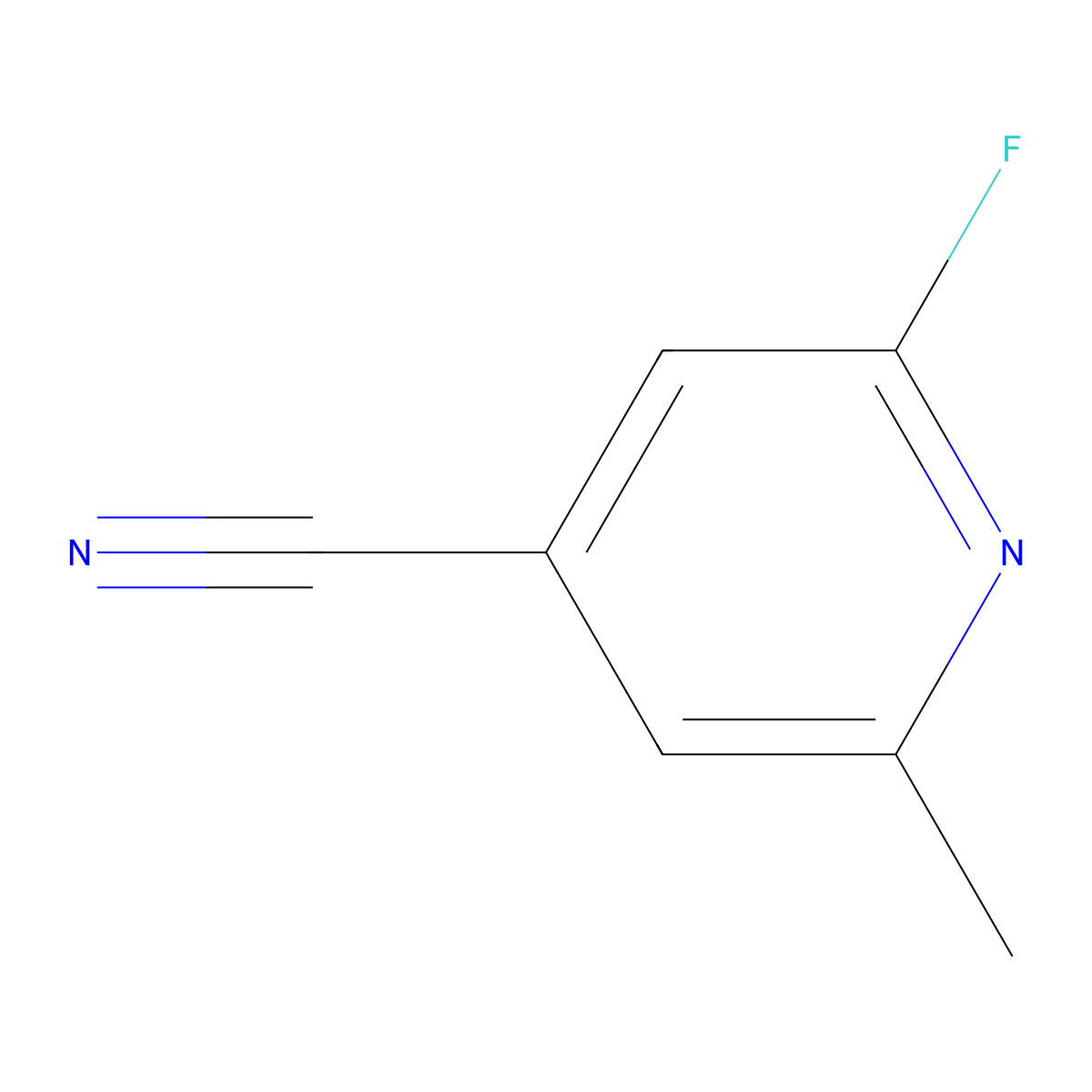 2-Fluoro-6-methylpyridine-4-carbonitrile molecular structure, CAS 1804911-03-2