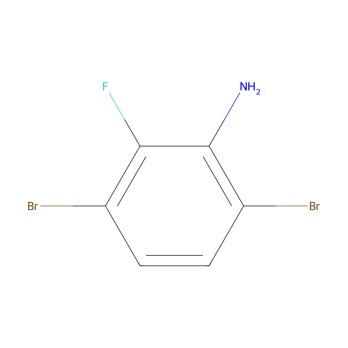 3,6-Dibromo-2-fluoroaniline molecular structure, CAS 1804931-55-2