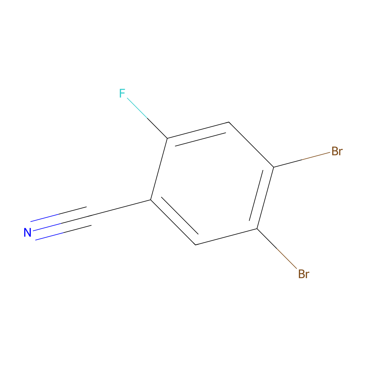 4,5-Dibromo-2-fluorobenzonitrile molecular structure, CAS 1804932-62-4