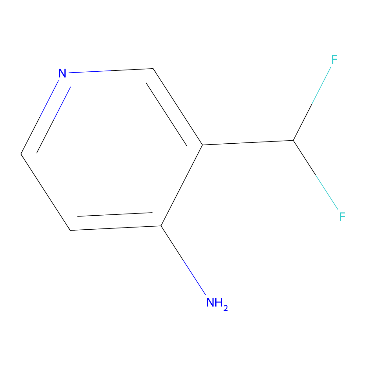3-(Difluoromethyl)pyridin-4-amine molecular structure, CAS 1804933-75-2