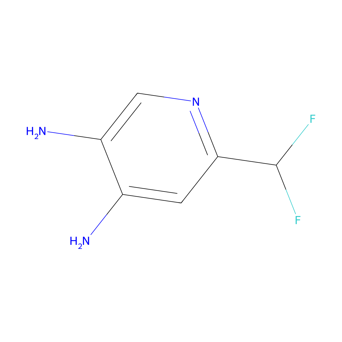 6-(Difluoromethyl)pyridine-3,4-diamine molecular structure, CAS 1804934-13-1