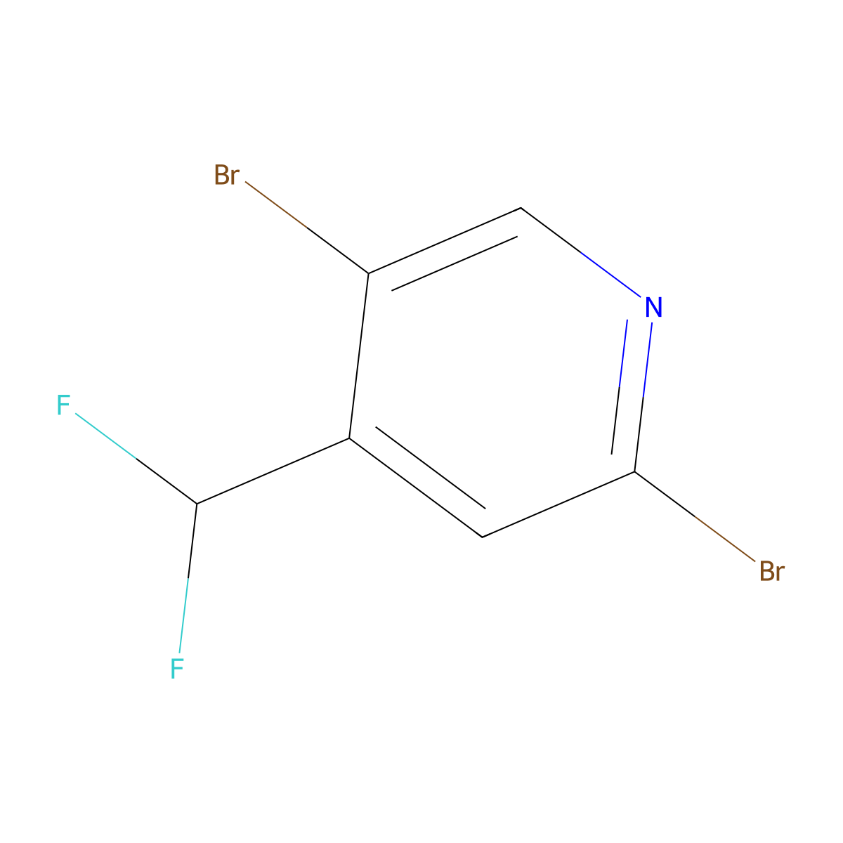 2,5-Dibromo-4-(difluoromethyl)pyridine molecular structure, CAS 1804934-23-3