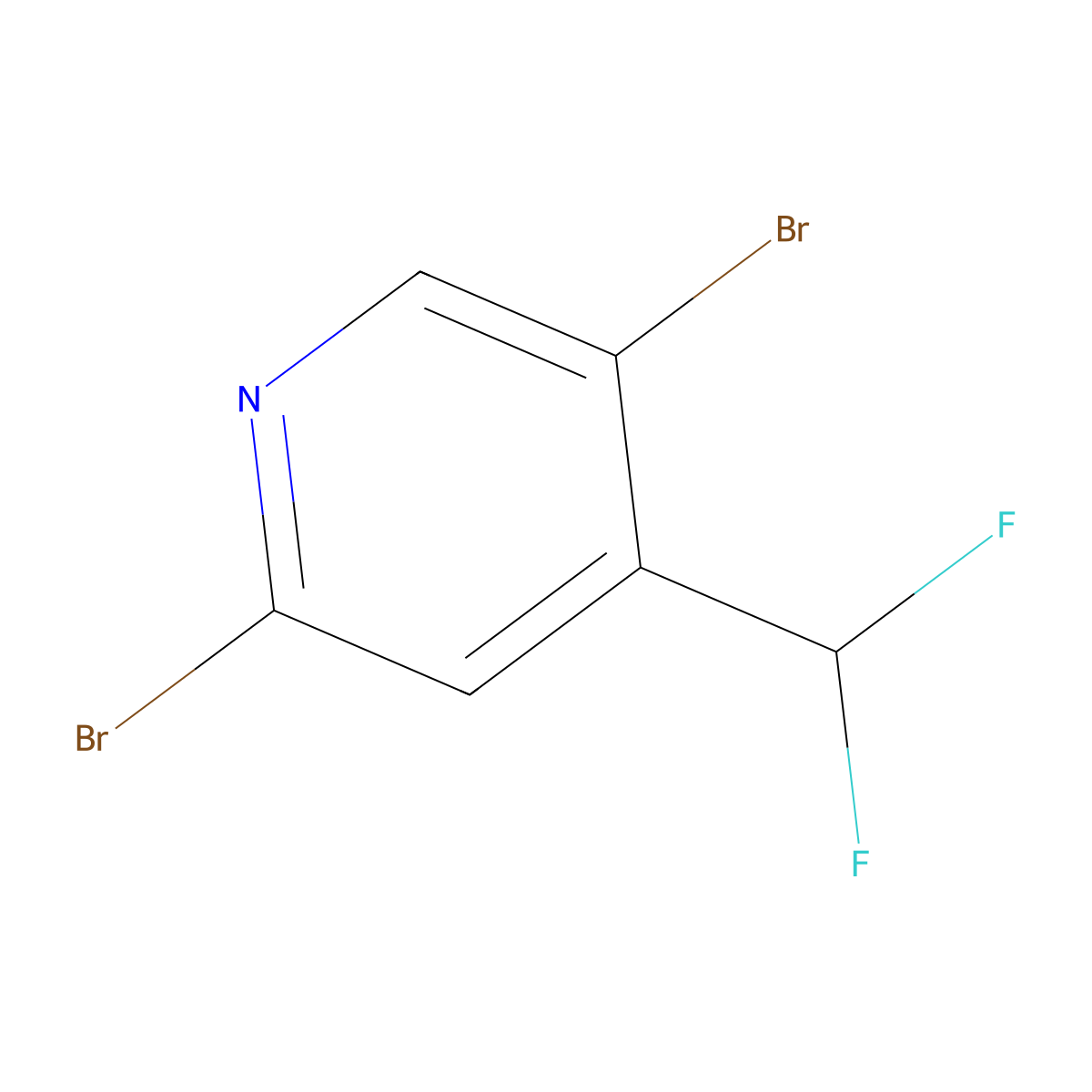 2,5-Dibromo-4-(difluoromethyl)pyridine molecular structure, CAS 1804934-23-3