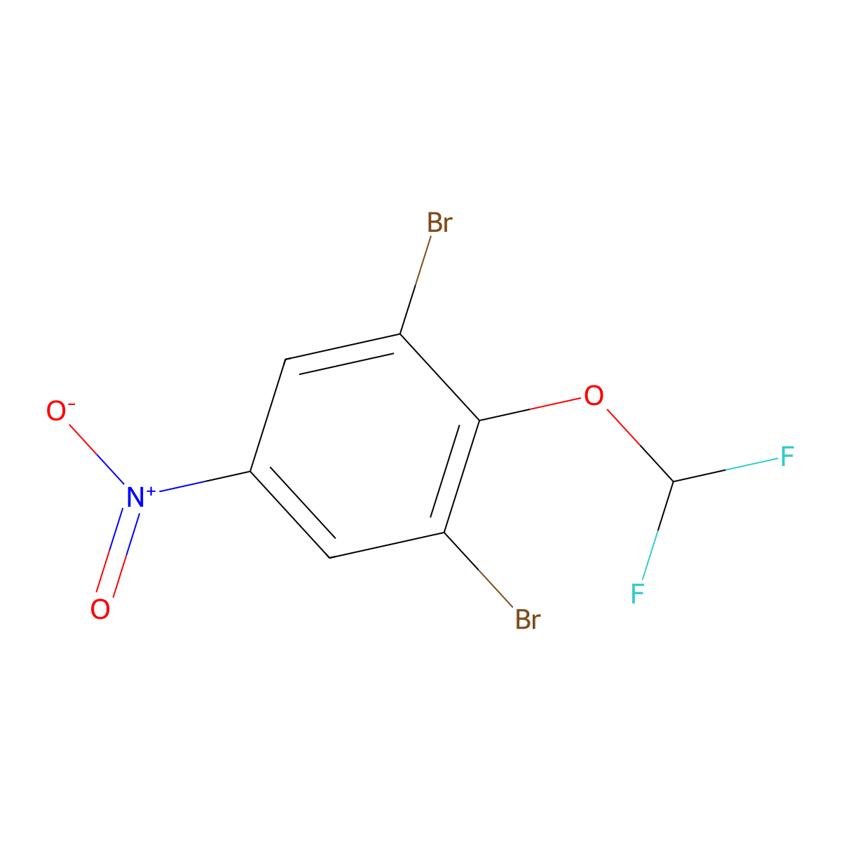 1,3-Dibromo-2-difluoromethoxy-5-nitrobenzene molecular structure, CAS 1804935-20-3