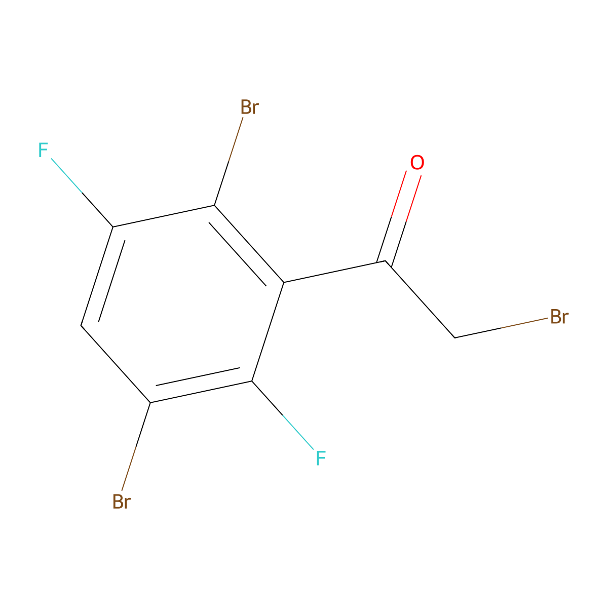 2-Bromo-1-(2,5-dibromo-3,6-difluorophenyl)ethan-1-one molecular structure, CAS 1804938-09-7