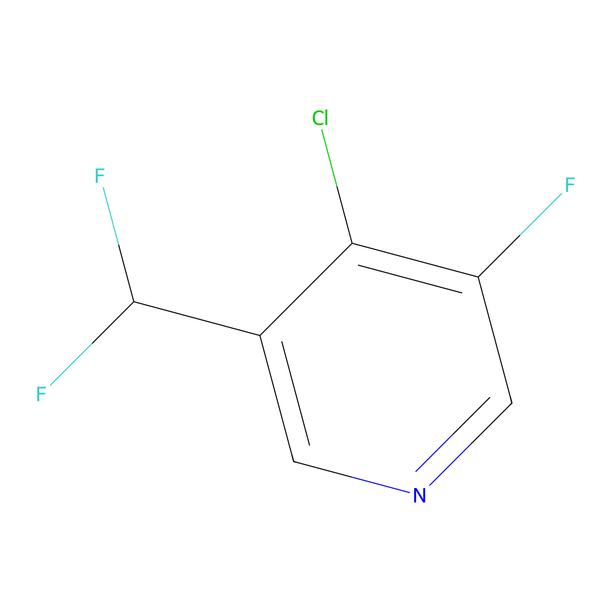 4-Chloro-3-(difluoromethyl)-5-fluoropyridine molecular structure, CAS 1804950-73-9