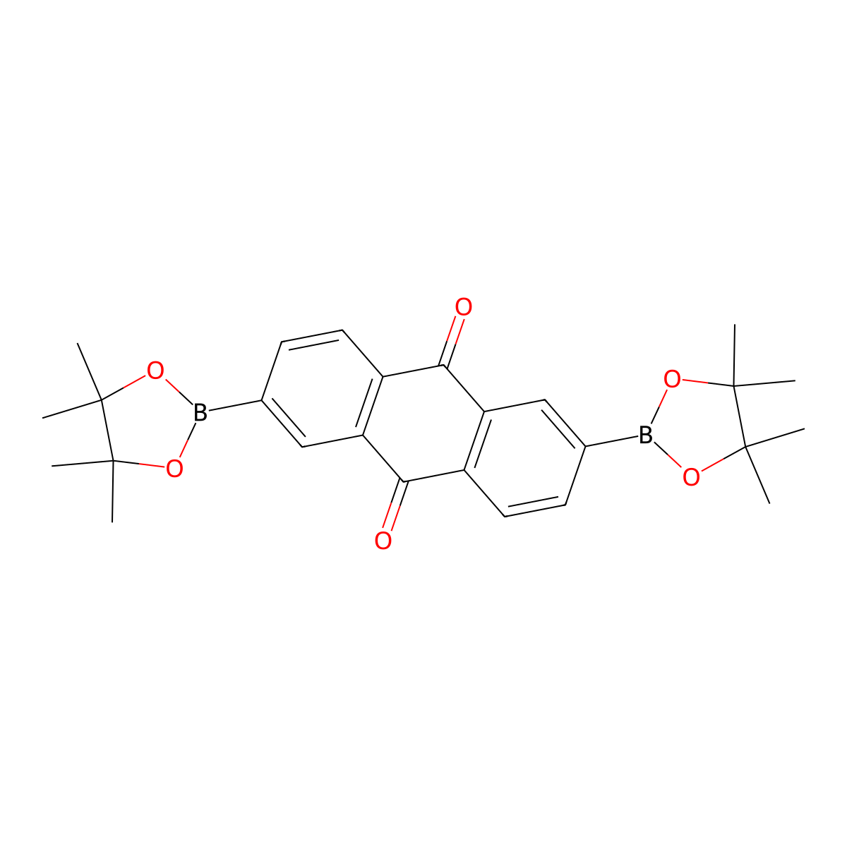 2,6-Bis(4,4,5,5-tetramethyl-1,3,2-dioxaborolan-2-yl)-9,10-anthracenedione molecular structure, CAS 1804957-72-9
