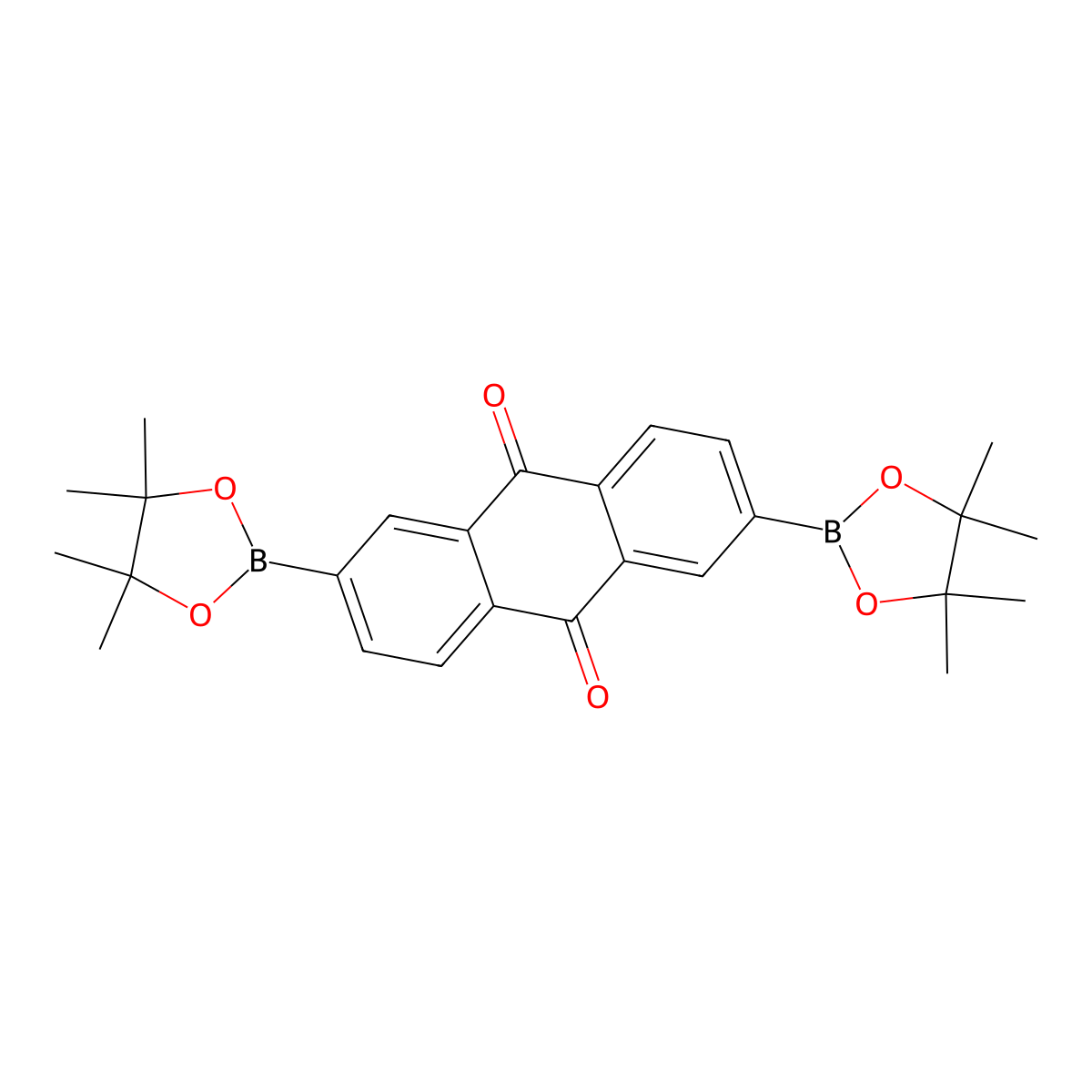 2,6-Bis(4,4,5,5-tetramethyl-1,3,2-dioxaborolan-2-yl)-9,10-anthracenedione molecular structure, CAS 1804957-72-9
