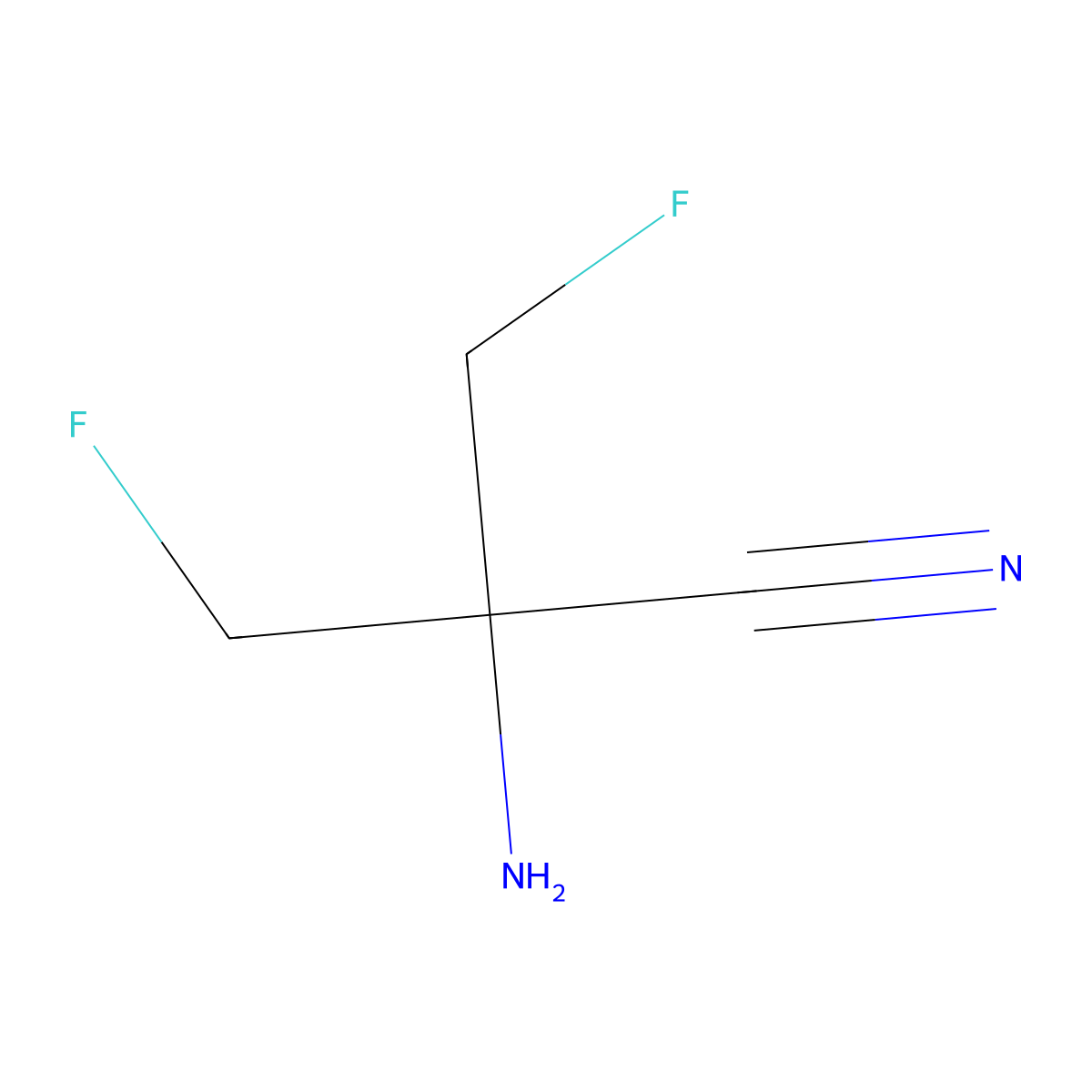 2-Amino-3-fluoro-2-(fluoromethyl)propanenitrile molecular structure, CAS 1804969-90-1