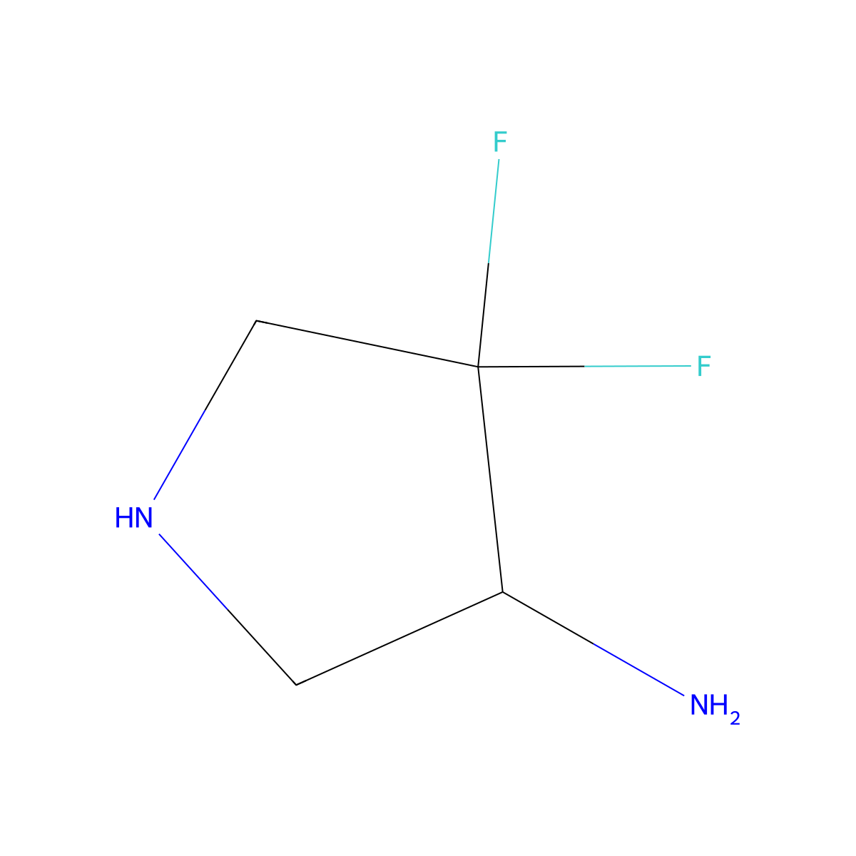 4,4-Difluoropyrrolidin-3-amine molecular structure, CAS 1804969-95-6