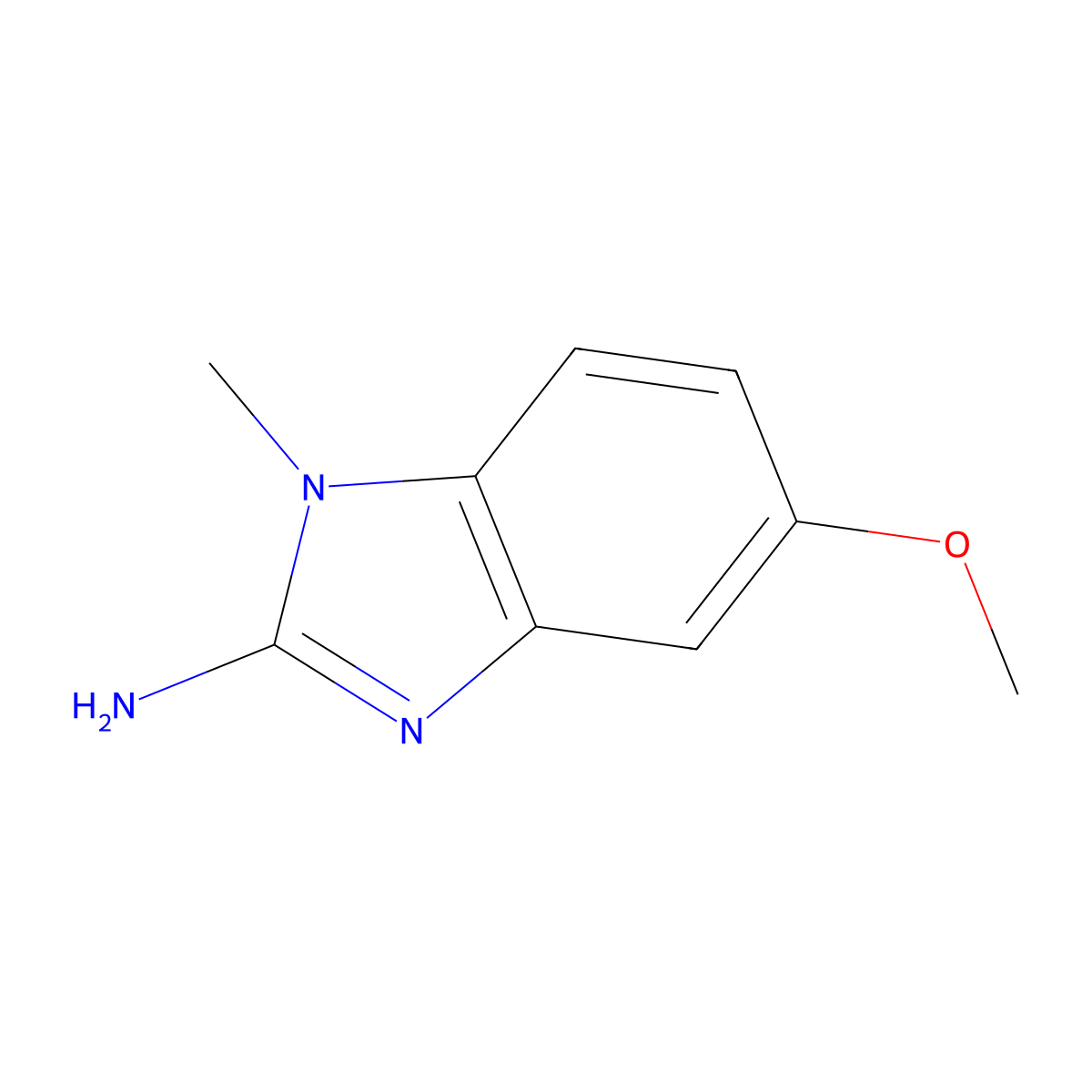 1H-Benzimidazol-2-amine, 5-methoxy-1-methyl- molecular structure, CAS 1805-02-3