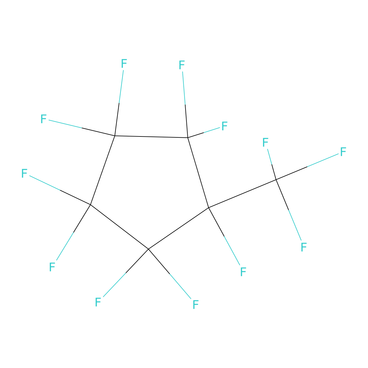 Perfluoromethylcyclopentane molecular structure, CAS 1805-22-7