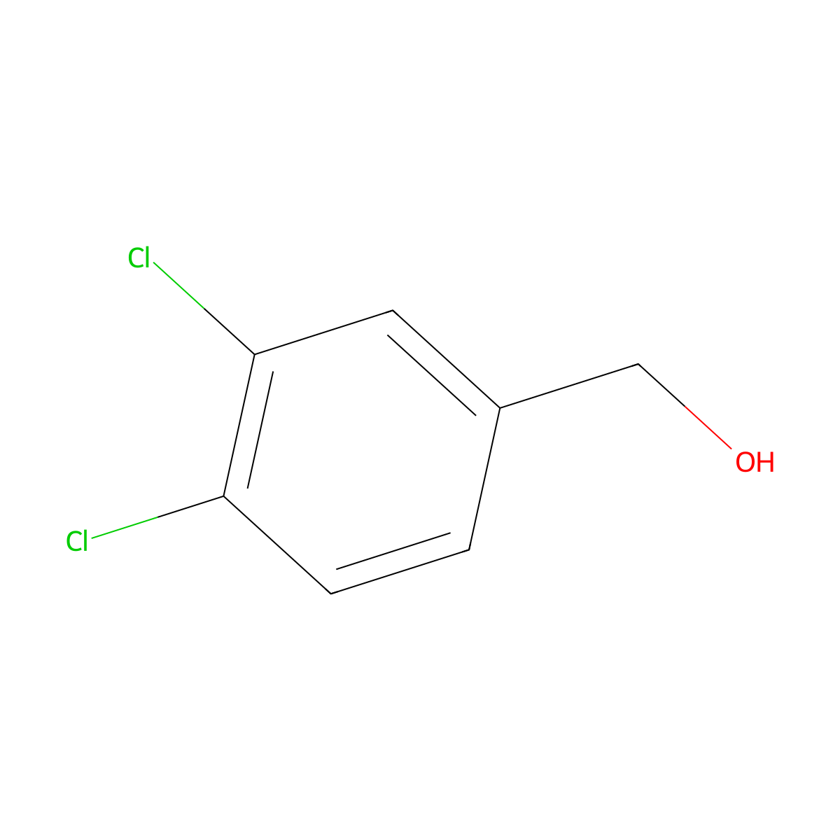3,4-Dichlorobenzyl alcohol molecular structure, CAS 1805-32-9