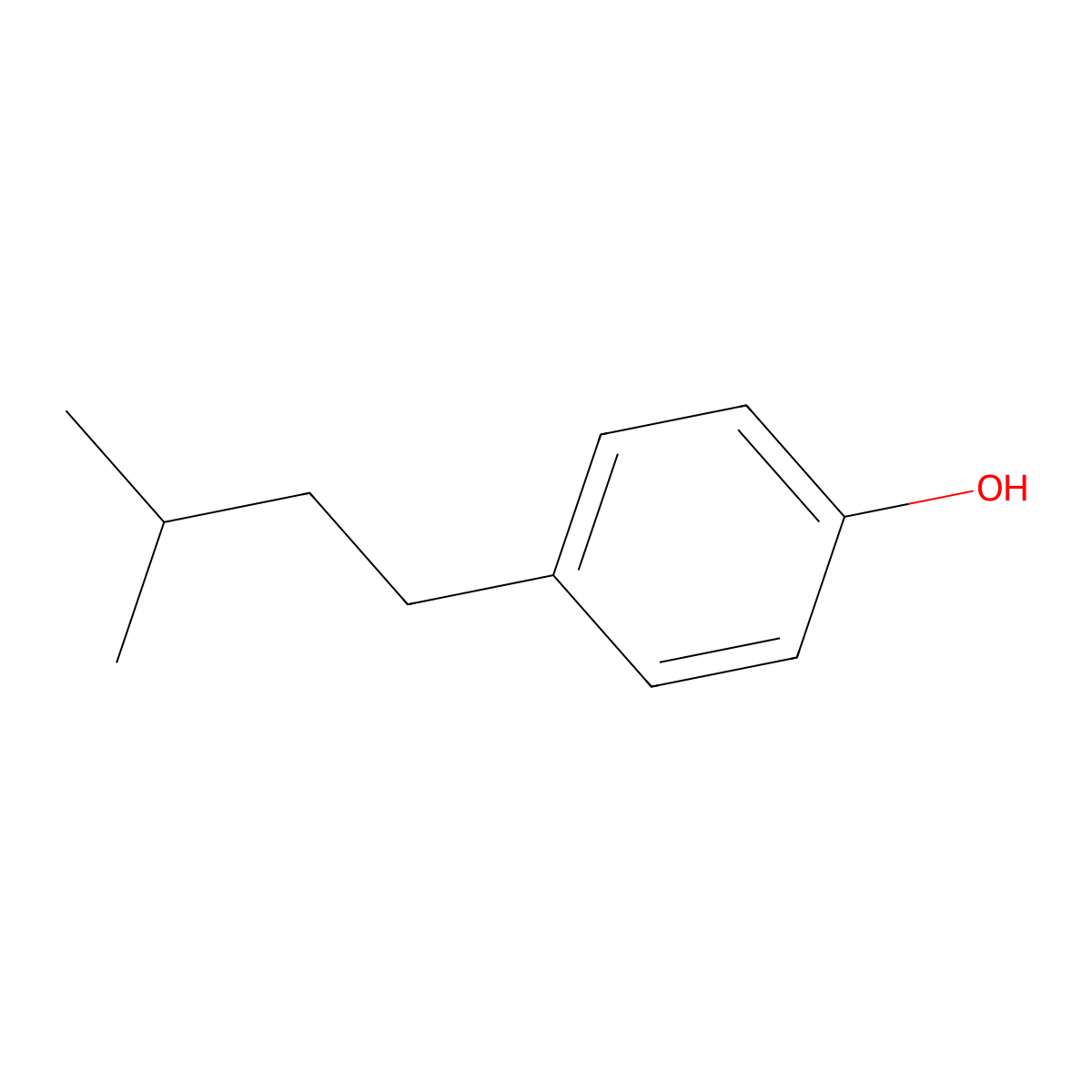 p-Isoamylphenol molecular structure, CAS 1805-61-4