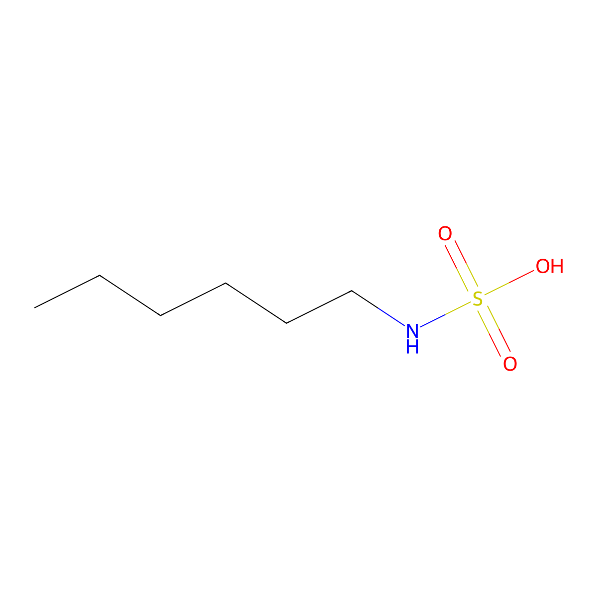 Hexylsulfamic acid molecular structure, CAS 18050-00-5