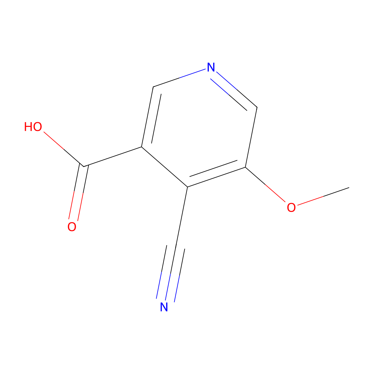 4-Cyano-5-methoxynicotinic acid molecular structure, CAS 1805005-19-9