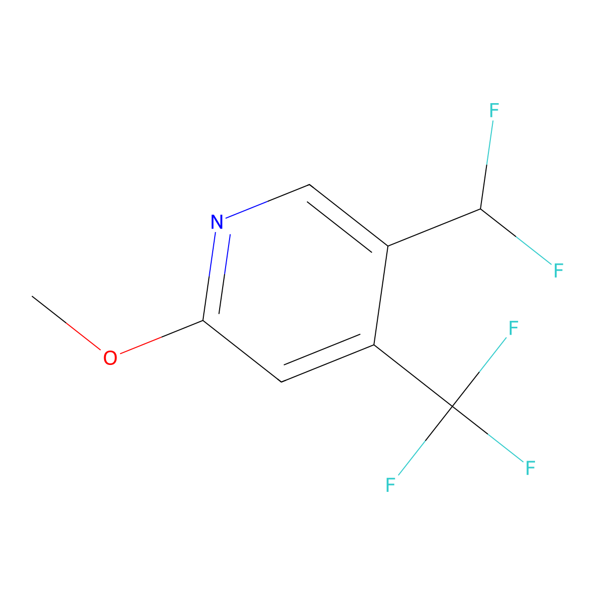 5-(Difluoromethyl)-2-methoxy-4-(trifluoromethyl)pyridine molecular structure, CAS 1805007-26-4