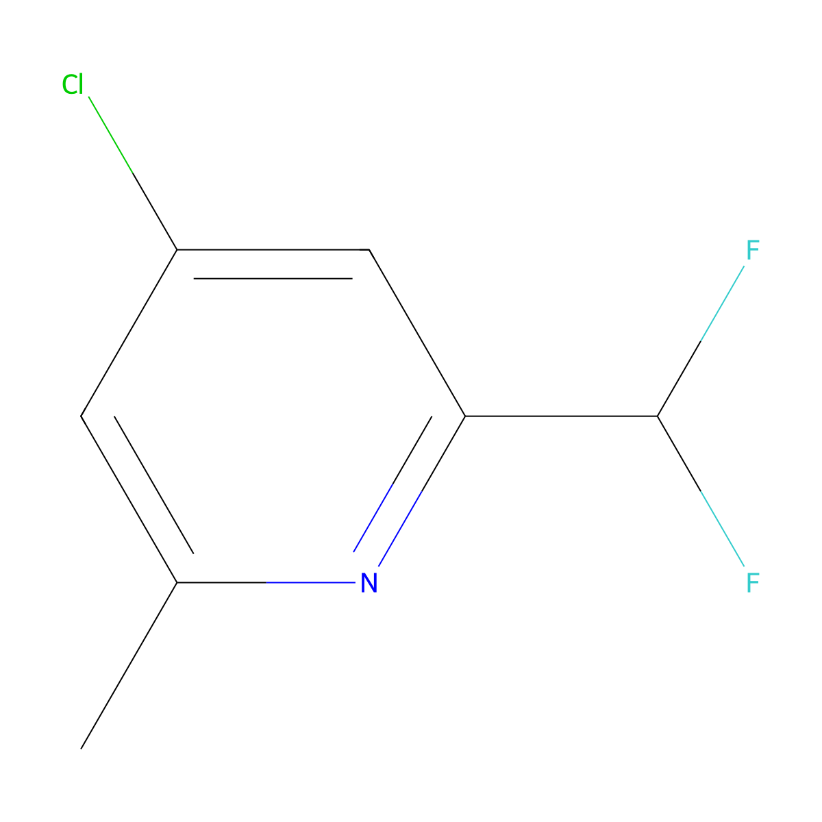 4-Chloro-2-(difluoromethyl)-6-methylpyridine molecular structure, CAS 1805008-20-1