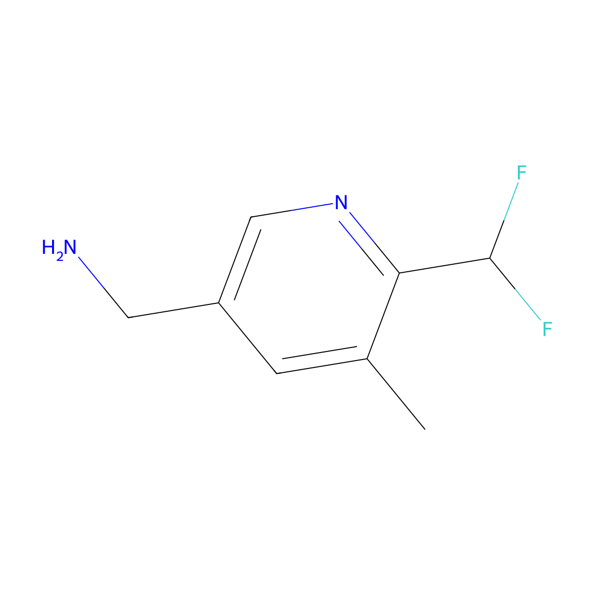 (6-(Difluoromethyl)-5-methylpyridin-3-yl)methanamine molecular structure, CAS 1805008-93-8