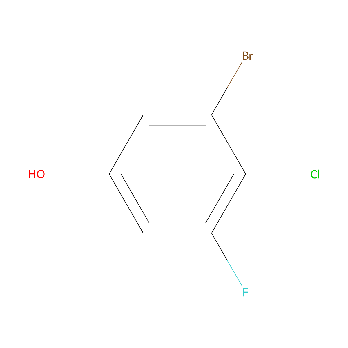 3-Bromo-4-chloro-5-fluorophenol molecular structure, CAS 1805015-17-1