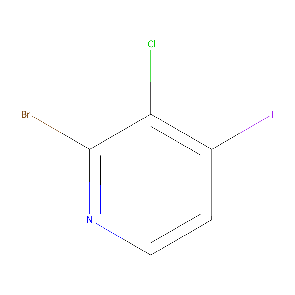 2-Bromo-3-chloro-4-iodopyridine molecular structure, CAS 1805015-25-1