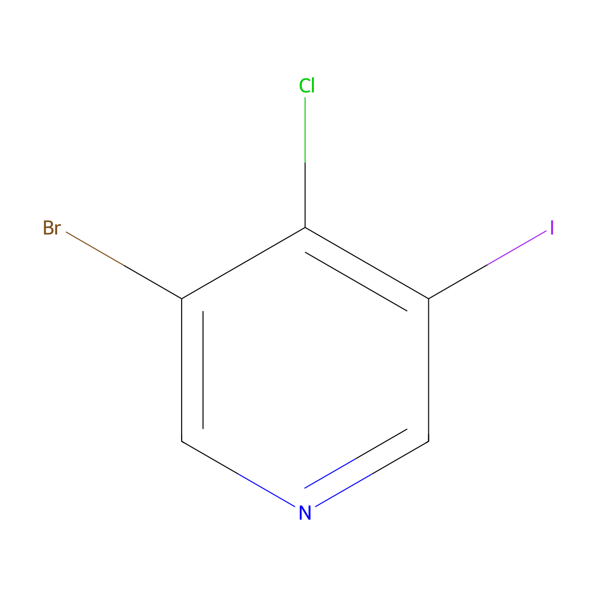 3-Bromo-4-chloro-5-iodopyridine molecular structure, CAS 1805015-28-4