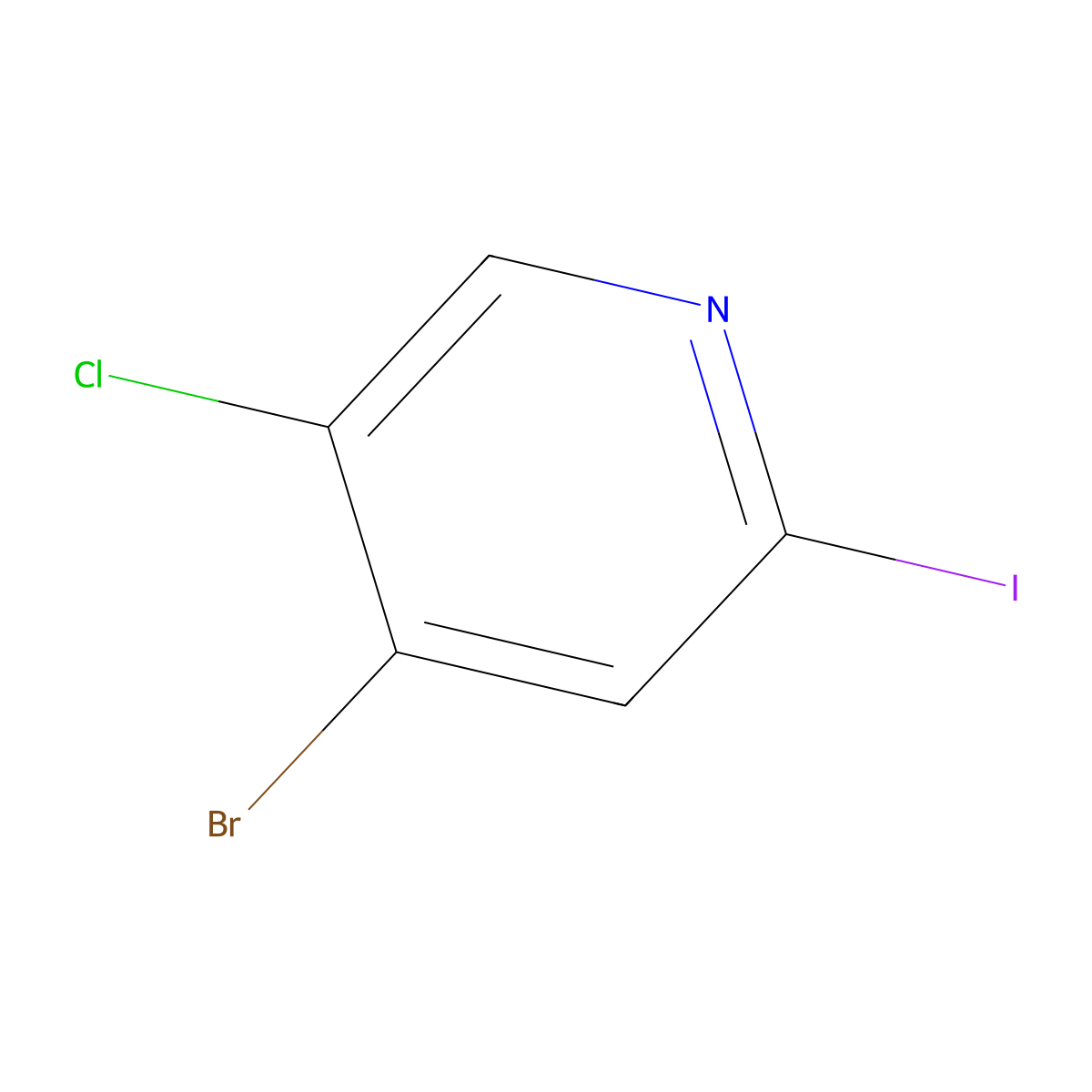 4-Bromo-5-chloro-2-iodopyridine molecular structure, CAS 1805015-33-1