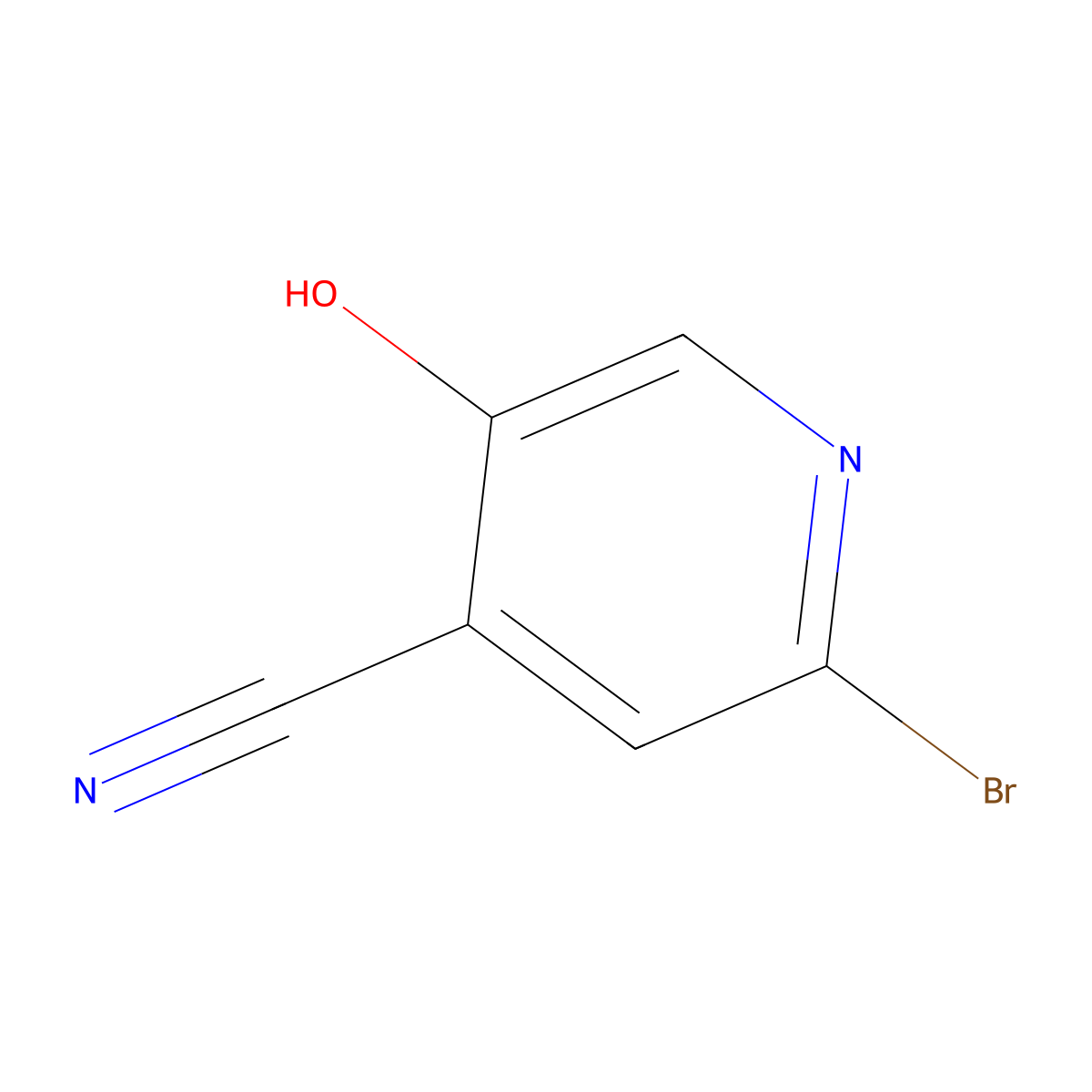 2-Bromo-5-hydroxyisonicotinonitrile molecular structure, CAS 1805016-36-7