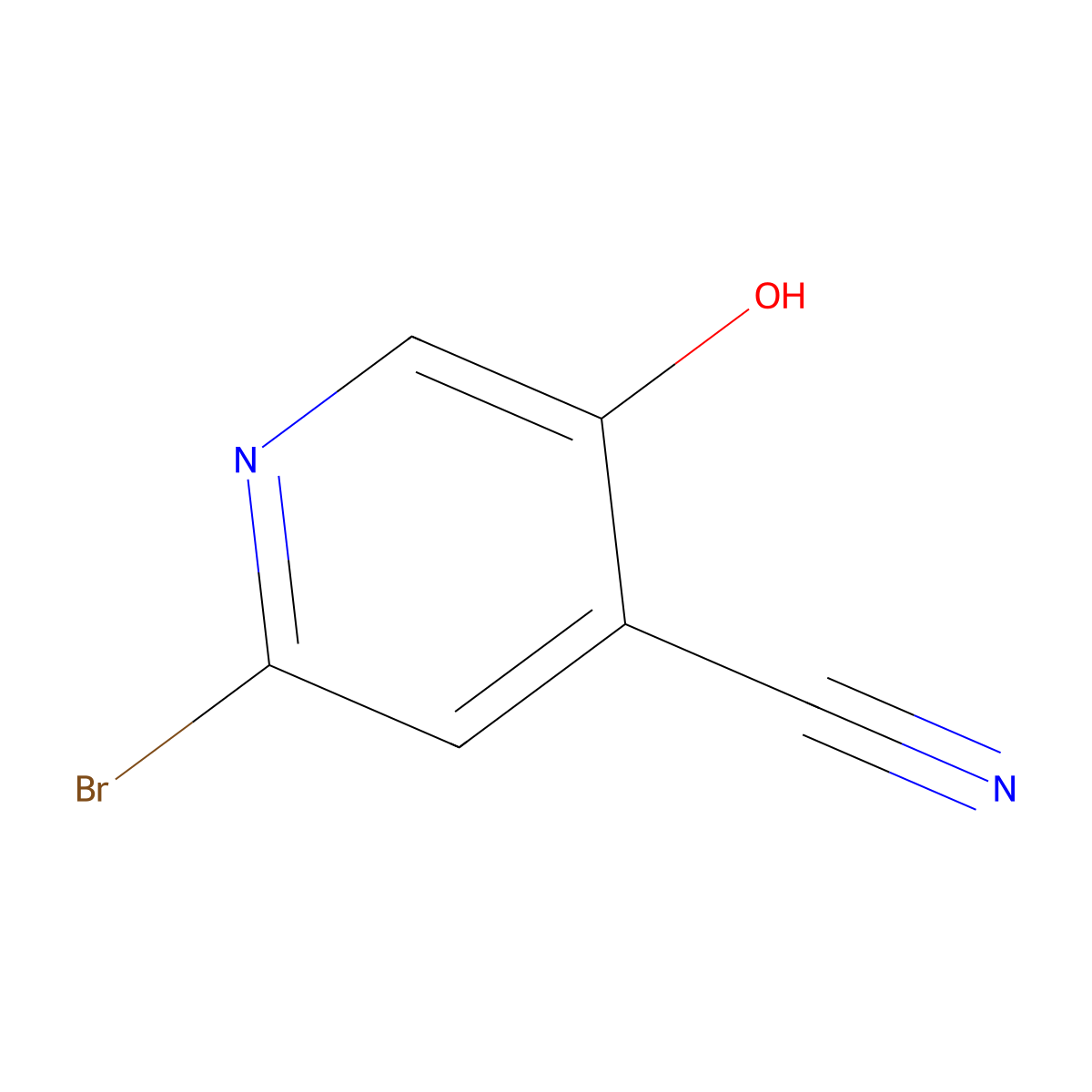 2-Bromo-5-hydroxyisonicotinonitrile molecular structure, CAS 1805016-36-7