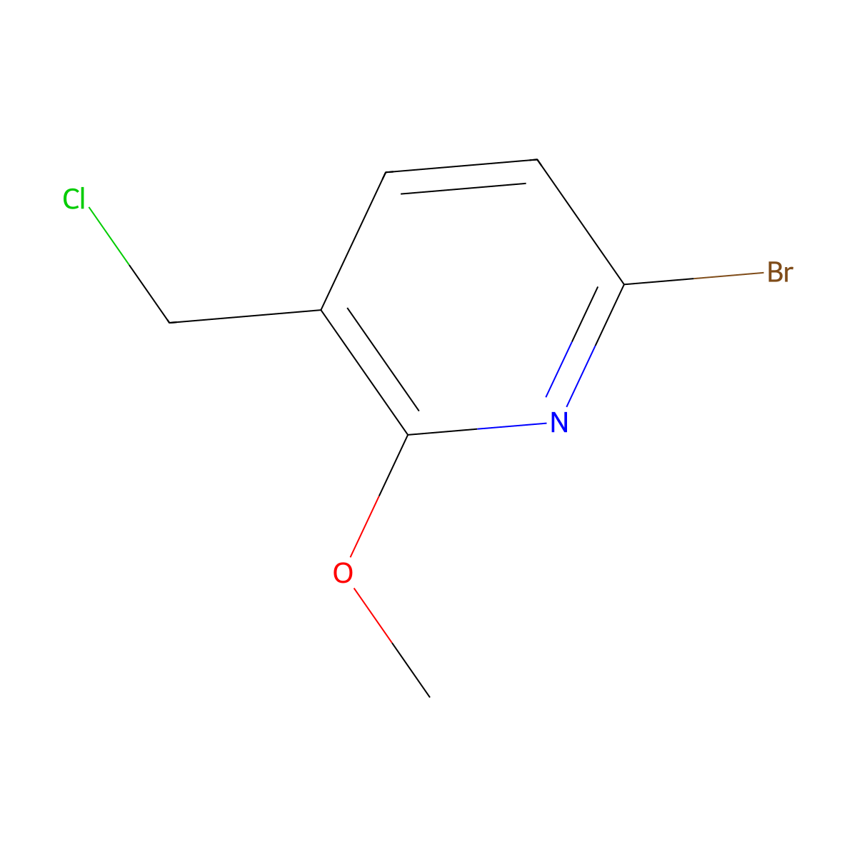 6-Bromo-3-(chloromethyl)-2-methoxypyridine molecular structure, CAS 1805017-38-2