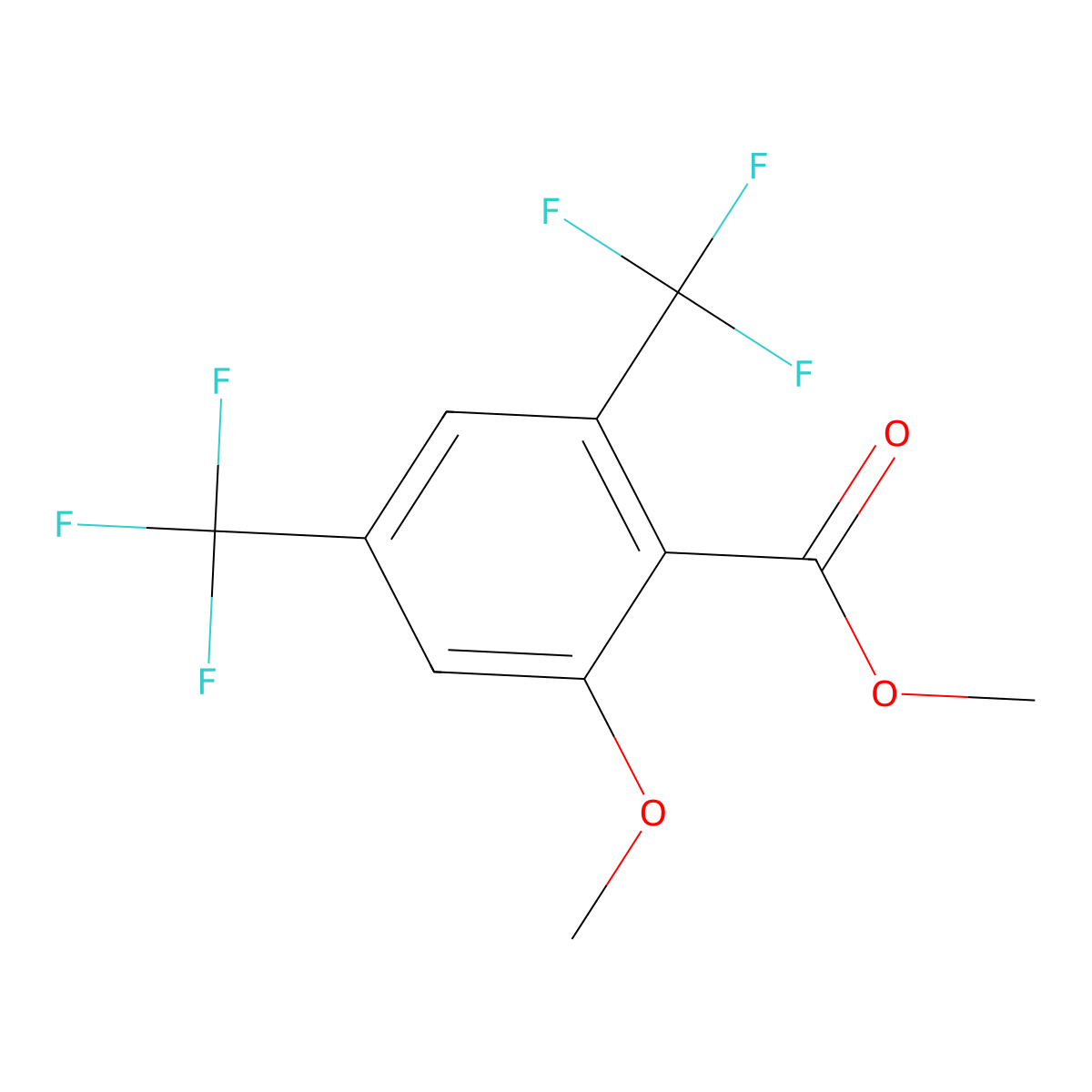 Methyl 2,4-bis(trifluoromethyl)-6-methoxybenzoate molecular structure, CAS 1805018-91-0