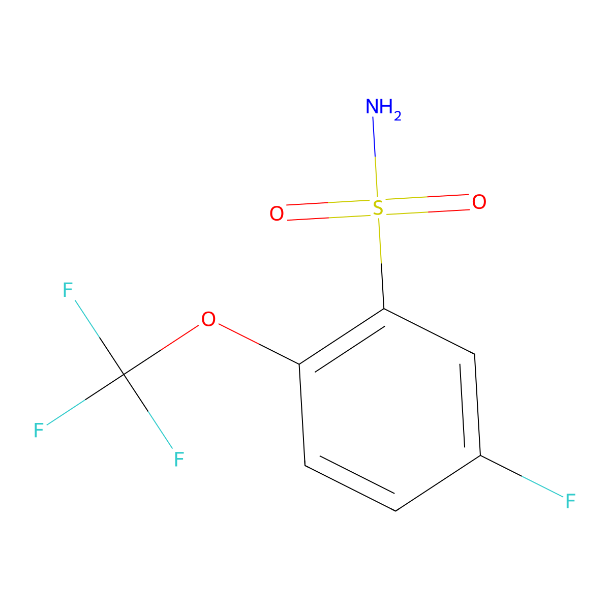 5-Fluoro-2-(trifluoromethoxy)benzene-1-sulfonamide molecular structure, CAS 1805019-35-5