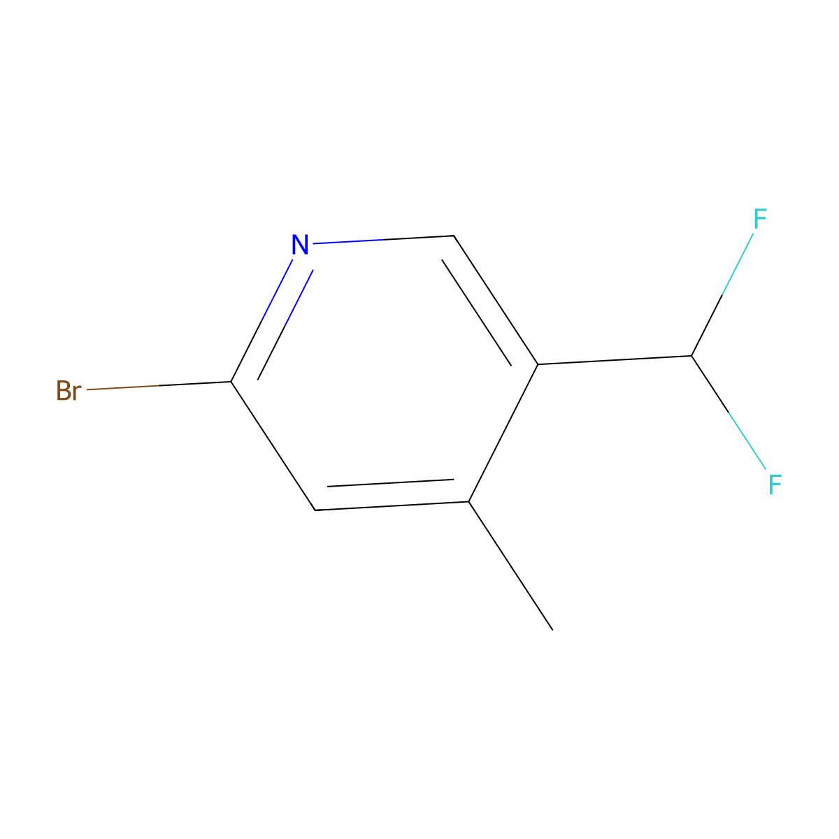 2-Bromo-5-(difluoromethyl)-4-methylpyridine molecular structure, CAS 1805019-61-7
