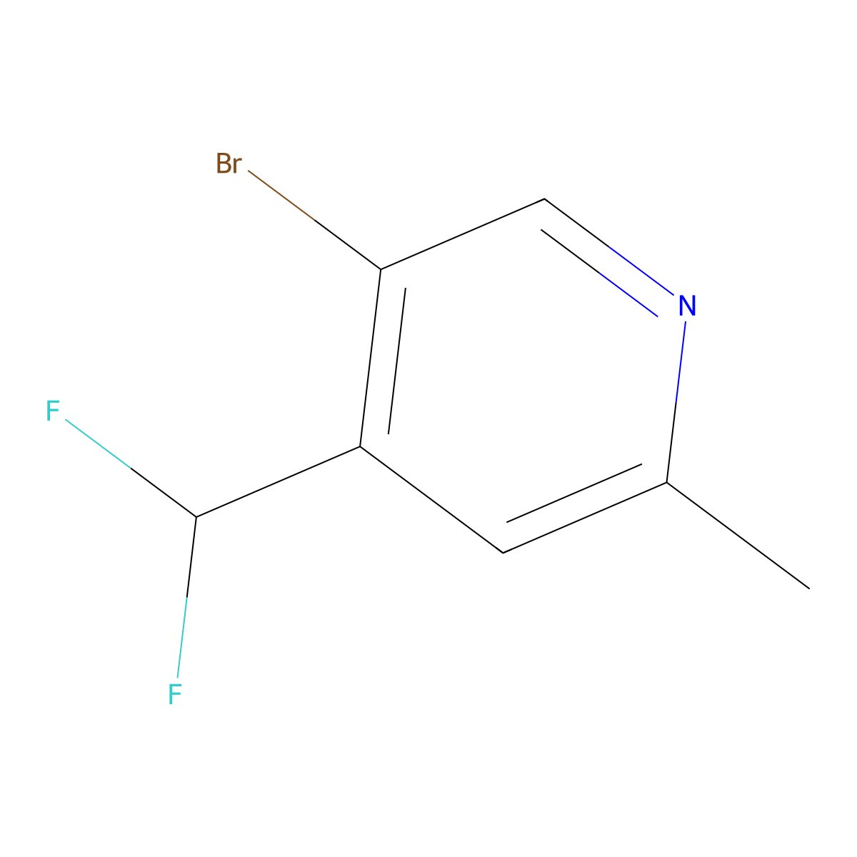 5-Bromo-4-(difluoromethyl)-2-methylpyridine molecular structure, CAS 1805019-70-8