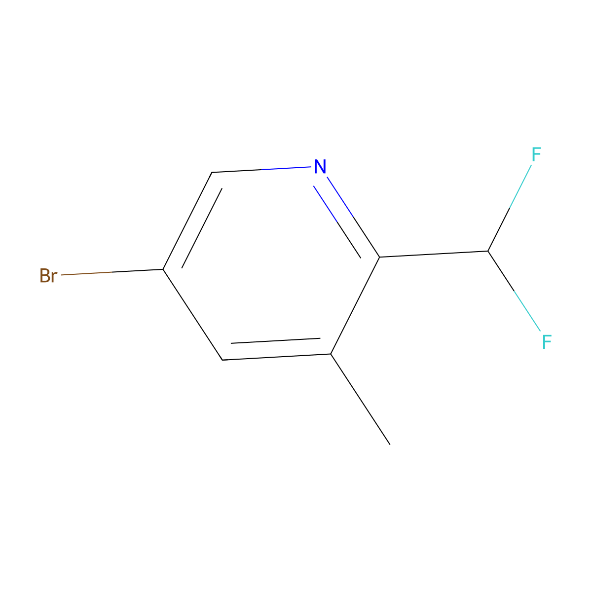 5-Bromo-2-(difluoromethyl)-3-methylpyridine molecular structure, CAS 1805019-80-0
