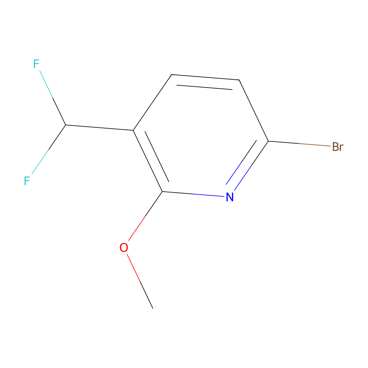 6-Bromo-3-(difluoromethyl)-2-methoxypyridine molecular structure, CAS 1805019-88-8