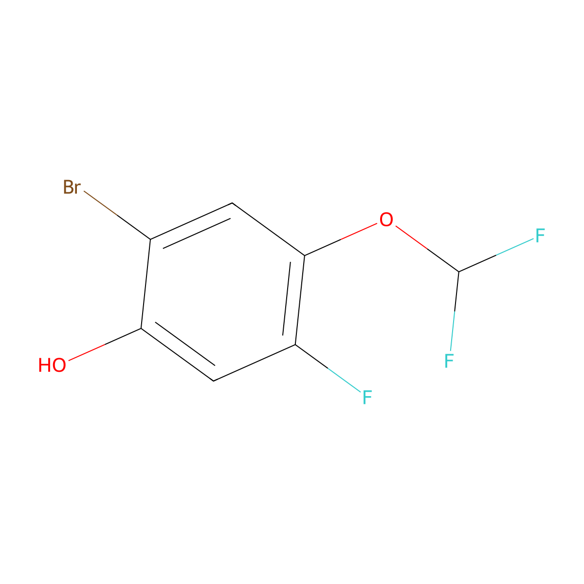 2-Bromo-4-difluoromethoxy-5-fluorophenol molecular structure, CAS 1805023-70-4