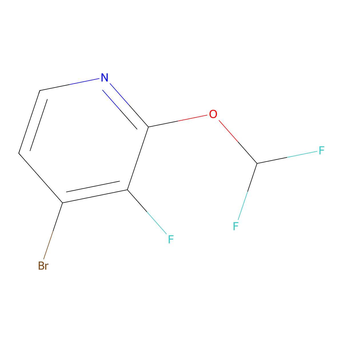 4-Bromo-2-(difluoromethoxy)-3-fluoropyridine molecular structure, CAS 1805023-94-2