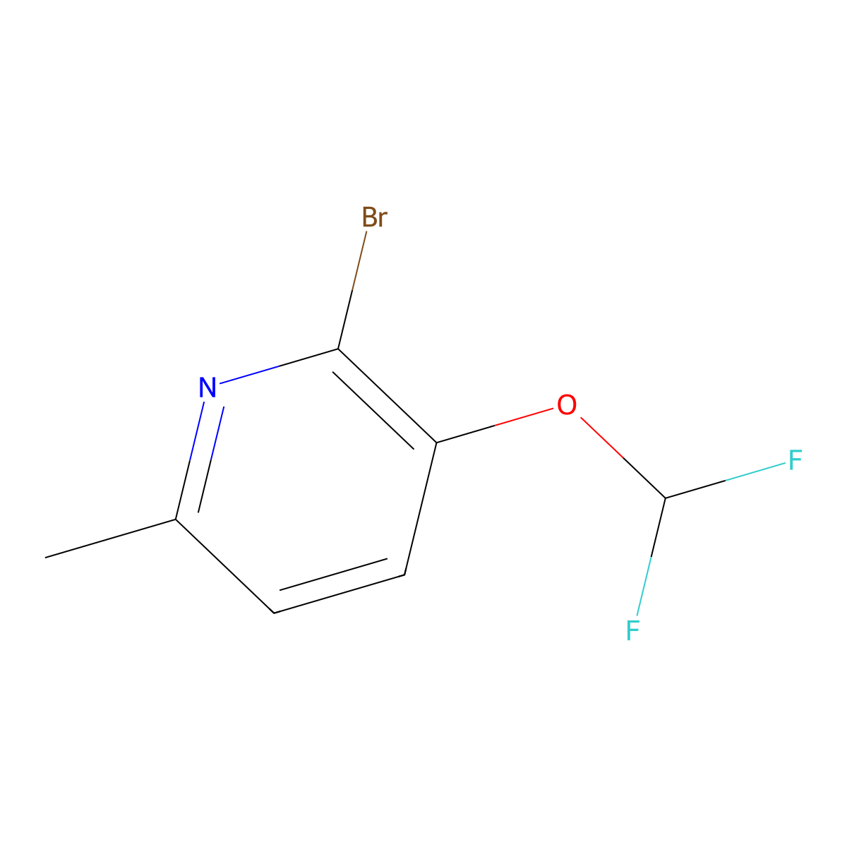 2-Bromo-3-difluoromethoxy-6-methylpyridine molecular structure, CAS 1805024-00-3