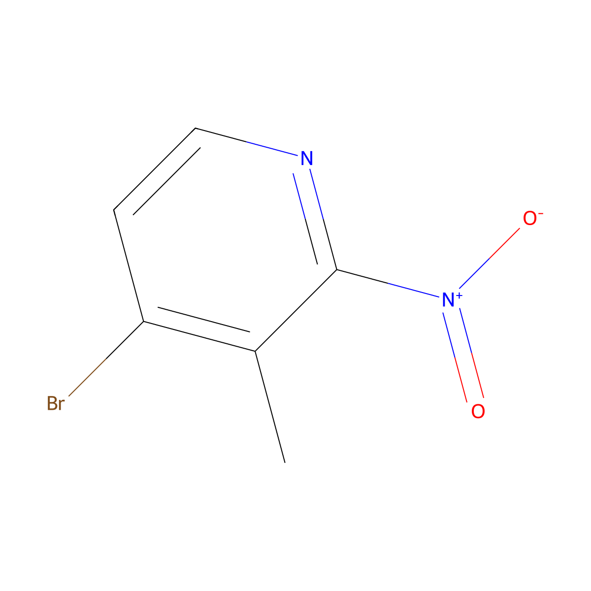 4-Bromo-3-methyl-2-nitropyridine molecular structure, CAS 1805025-36-8