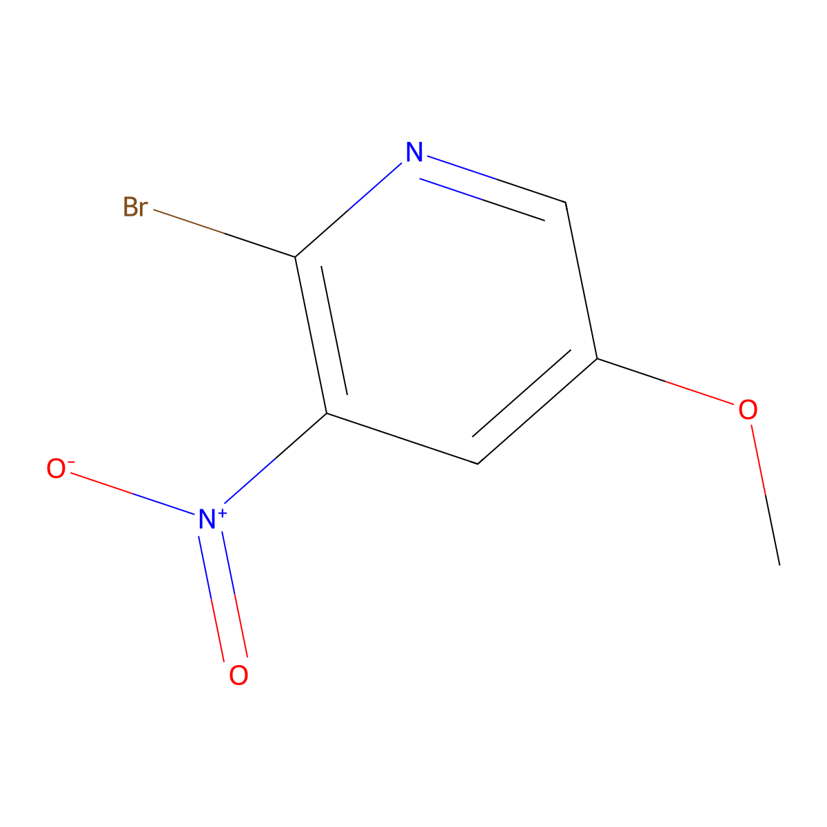 2-Bromo-5-methoxy-3-nitropyridine molecular structure, CAS 1805025-96-0