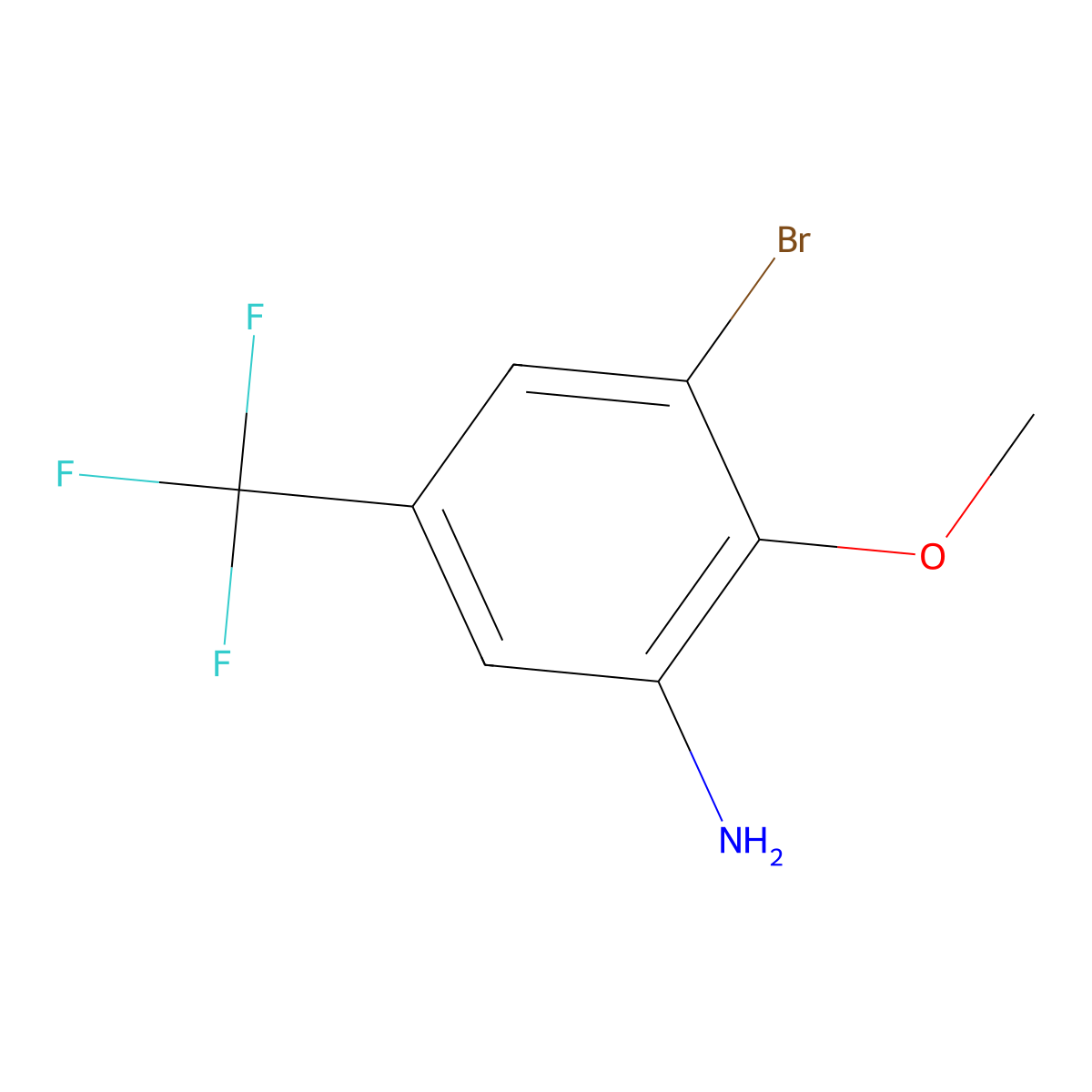 3-Bromo-2-methoxy-5-(trifluoromethyl)aniline molecular structure, CAS 1805026-67-8
