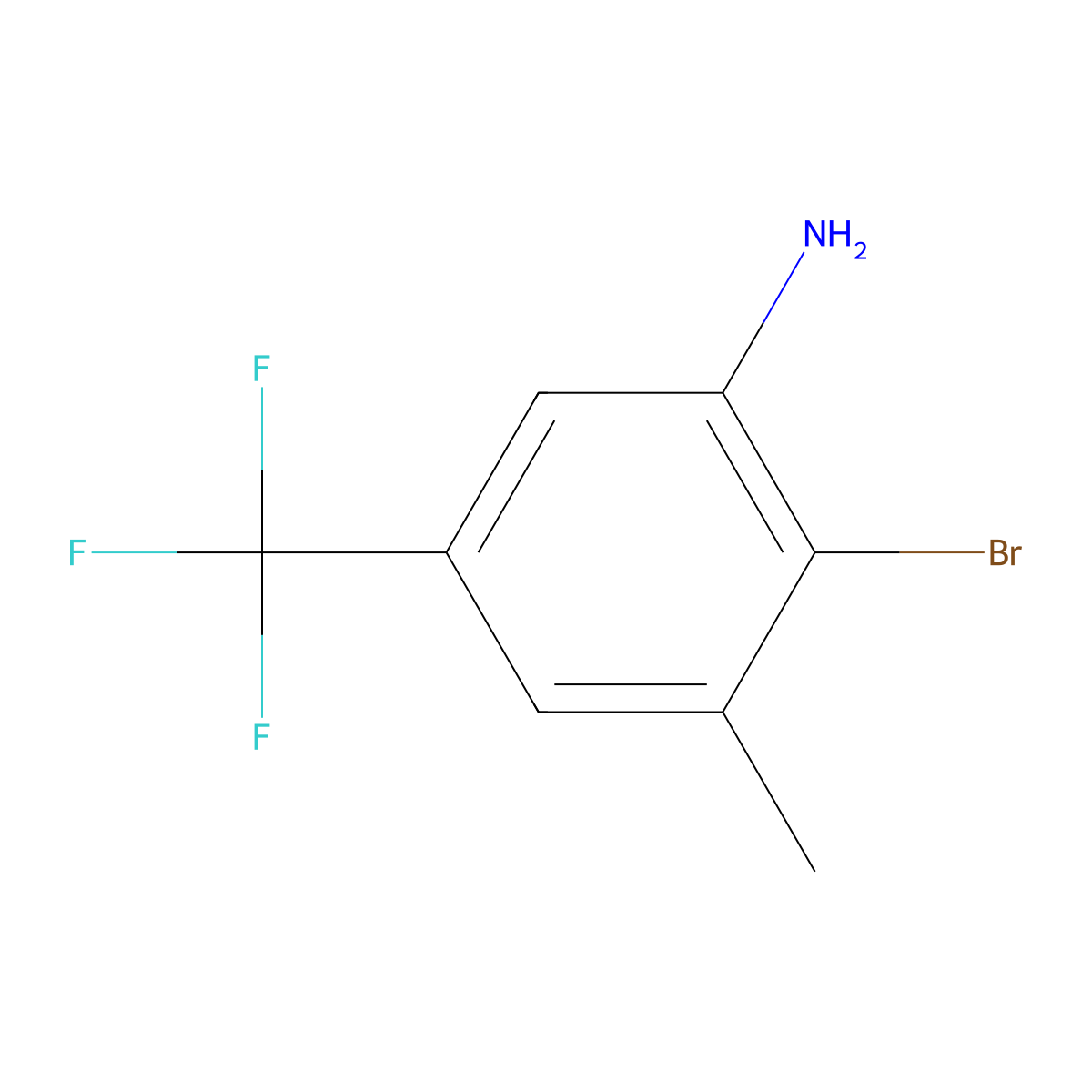 2-Bromo-3-methyl-5-(trifluoromethyl)aniline molecular structure, CAS 1805027-23-9