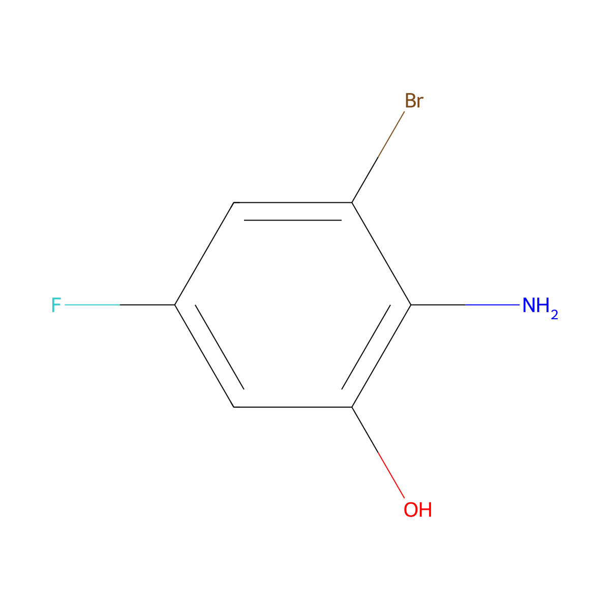 2-Amino-3-bromo-5-fluorophenol molecular structure, CAS 1805027-31-9