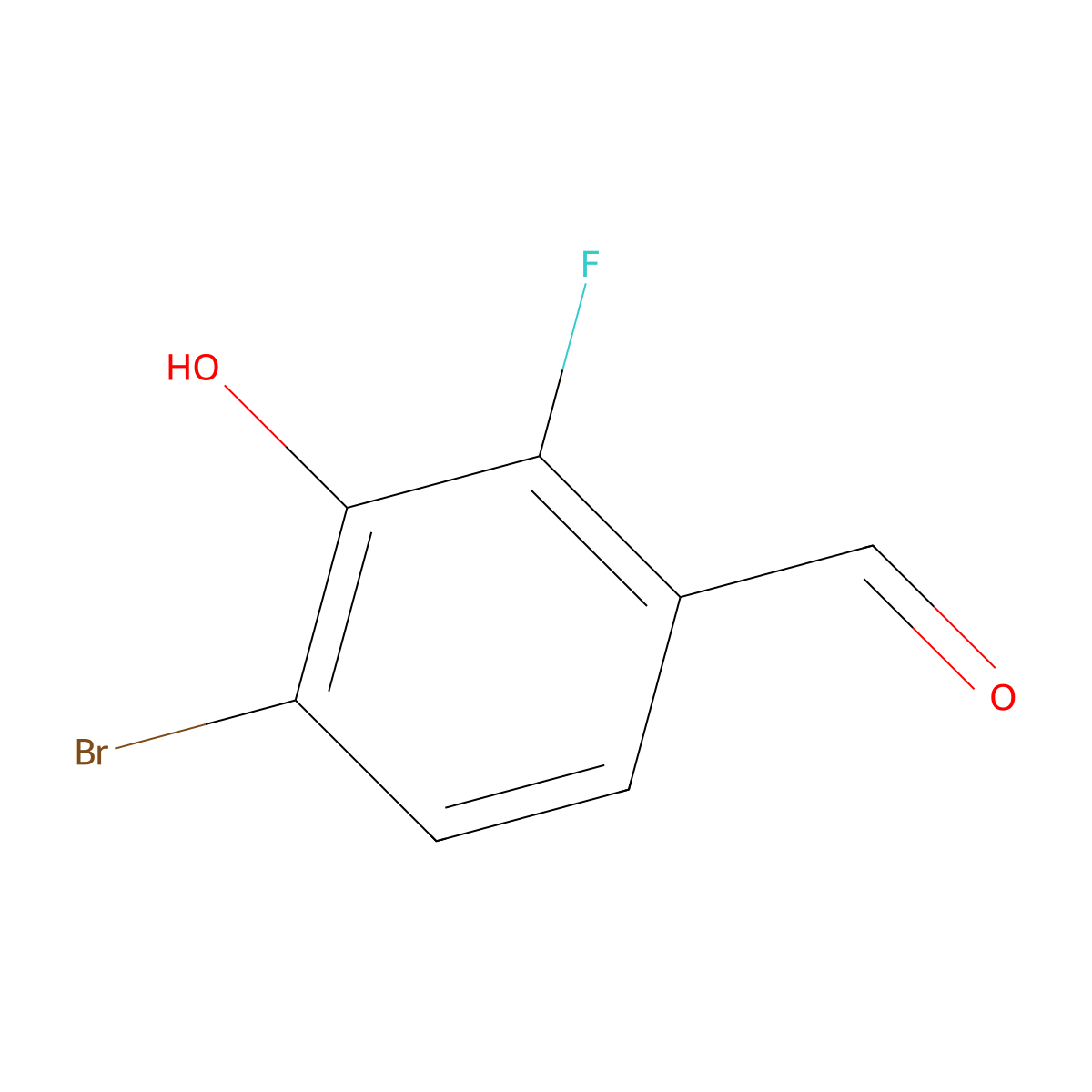 4-Bromo-2-fluoro-3-hydroxybenzaldehyde molecular structure, CAS 1805027-41-1