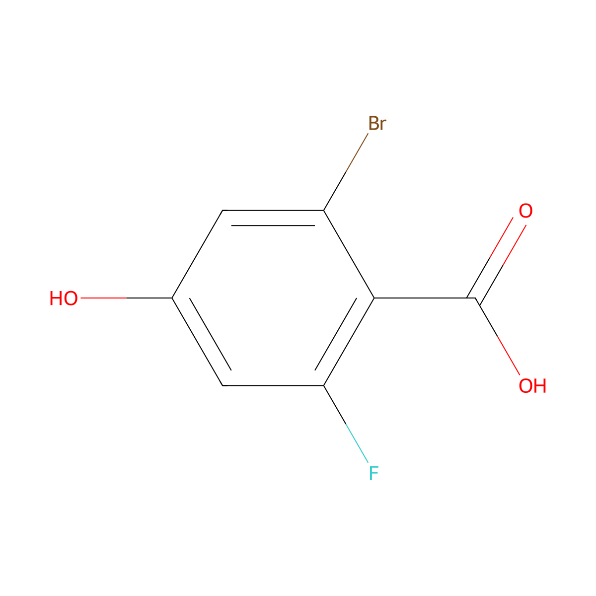 2-Bromo-6-fluoro-4-hydroxybenzoic acid molecular structure, CAS 1805027-76-2